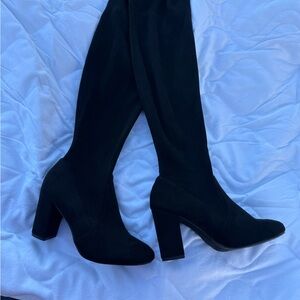 Soda Black Over the Knee Boots